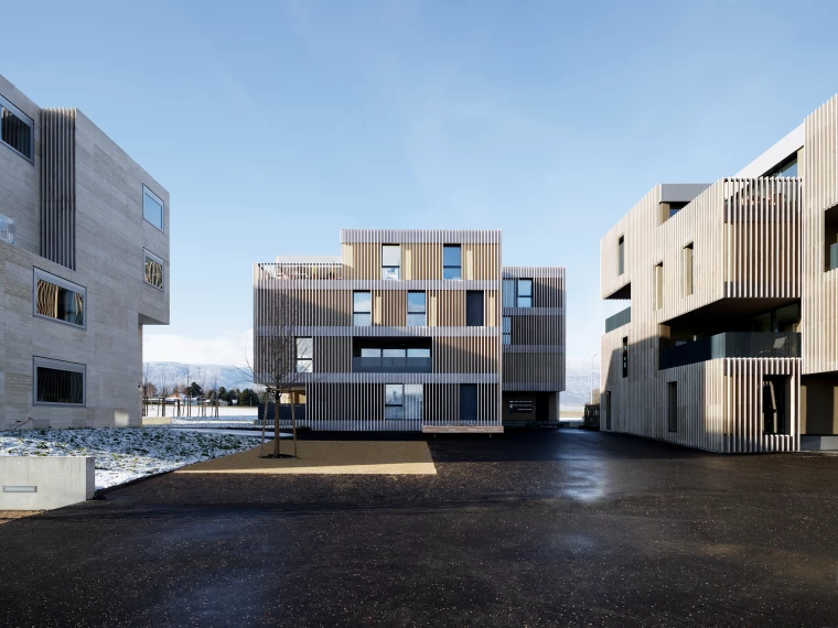 Vue extérieure du nouveau quartier FdMP architectes Group8