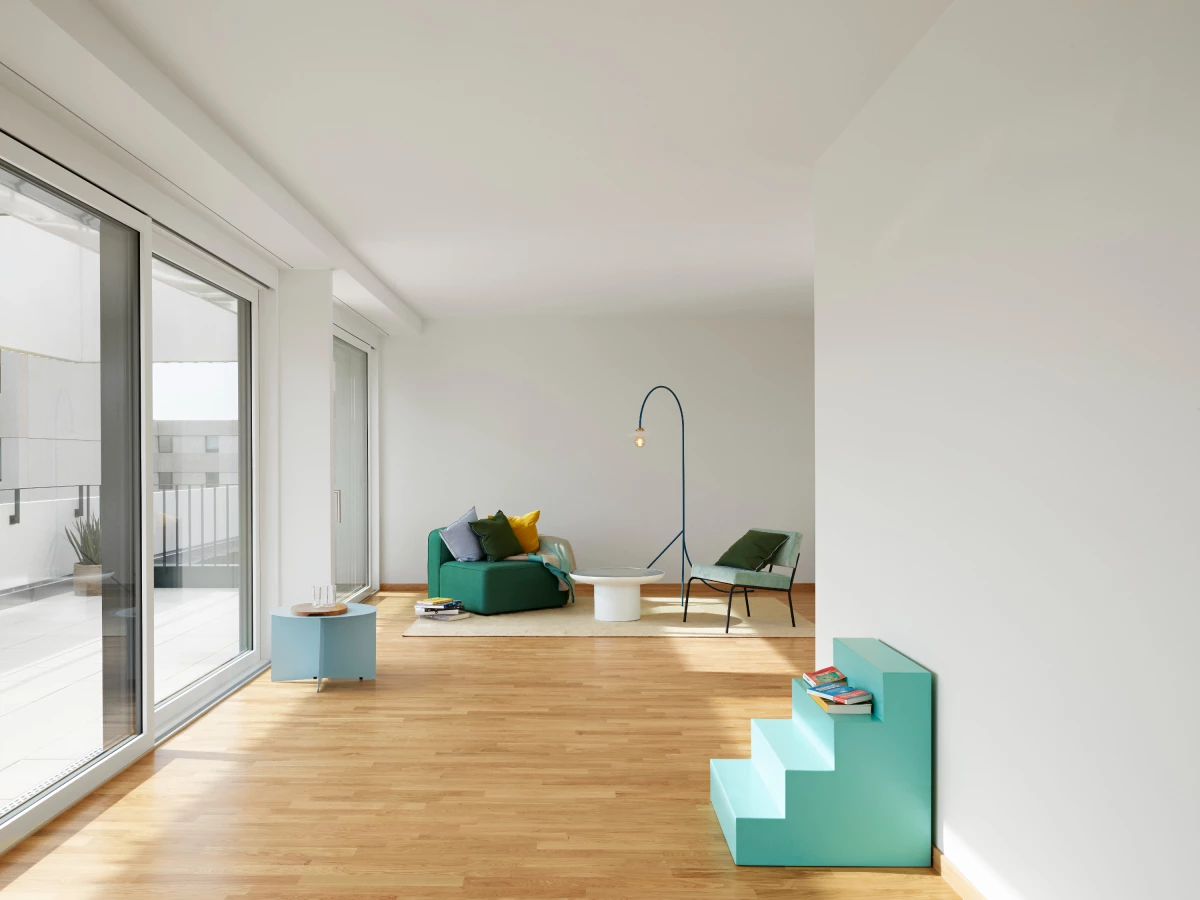 appartment living room big field housing